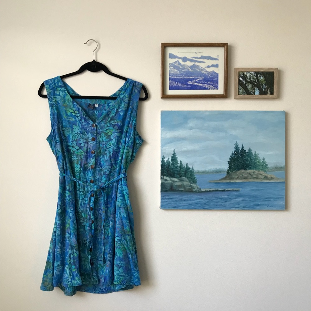 Vintage Blue Hawaiian Cover-Up